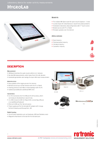 Thumbnail of document Data Sheet - HygroLab Laboratory Analyzer